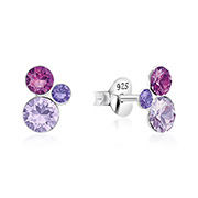 925 Sterling silver stud with crystals.