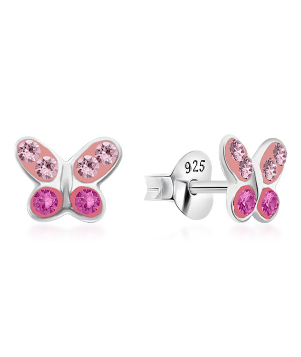 925 sterling silver multi crystals stud.