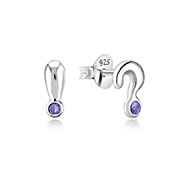 925 Sterling silver stud with crystals.