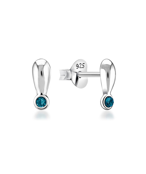 925 Sterling silver stud with crystals.