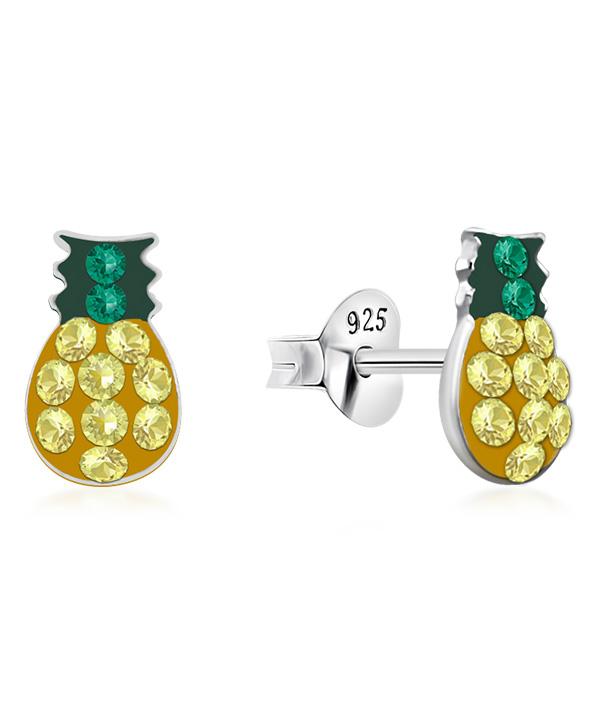 925 sterling silver multi crystals stud.