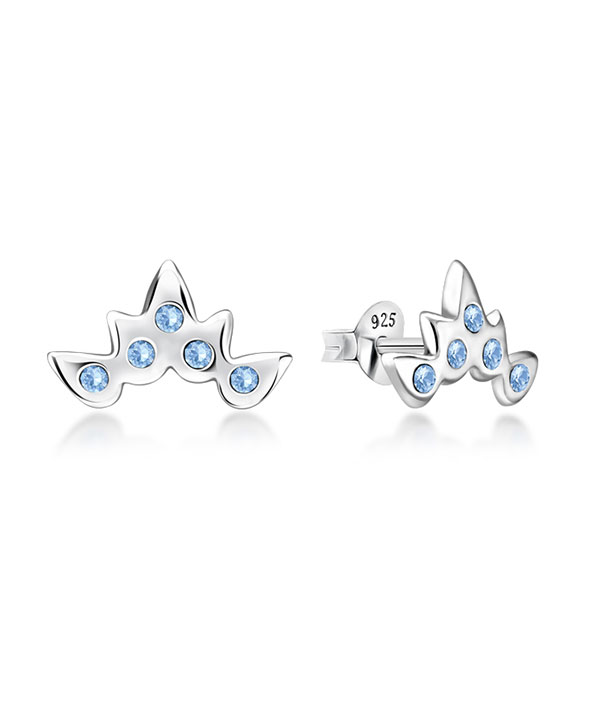 925 Sterling silver stud with crystals.
