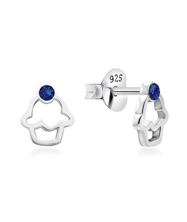 925 Sterling silver stud with crystals.