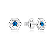 925 Sterling silver stud with crystals.