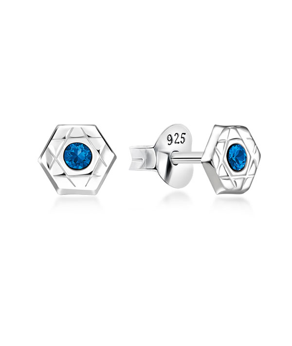 925 Sterling silver stud with crystals.
