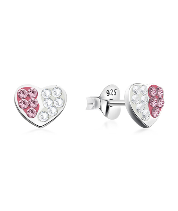 925 sterling silver multi crystals stud.