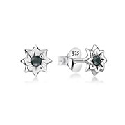 925 Sterling silver stud with crystals.