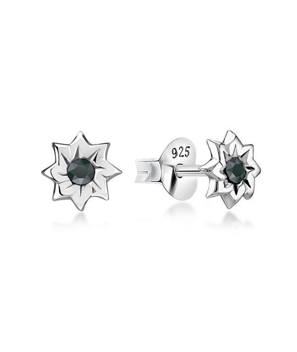 925 Sterling silver stud with crystals.