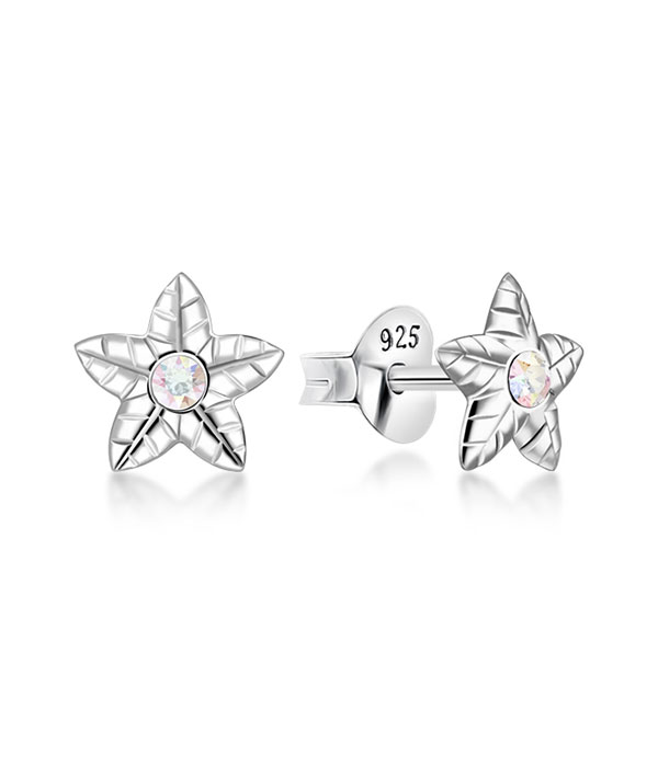 925 Sterling silver stud with crystals.