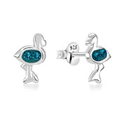 925 Sterling silver stud with multi crystals.