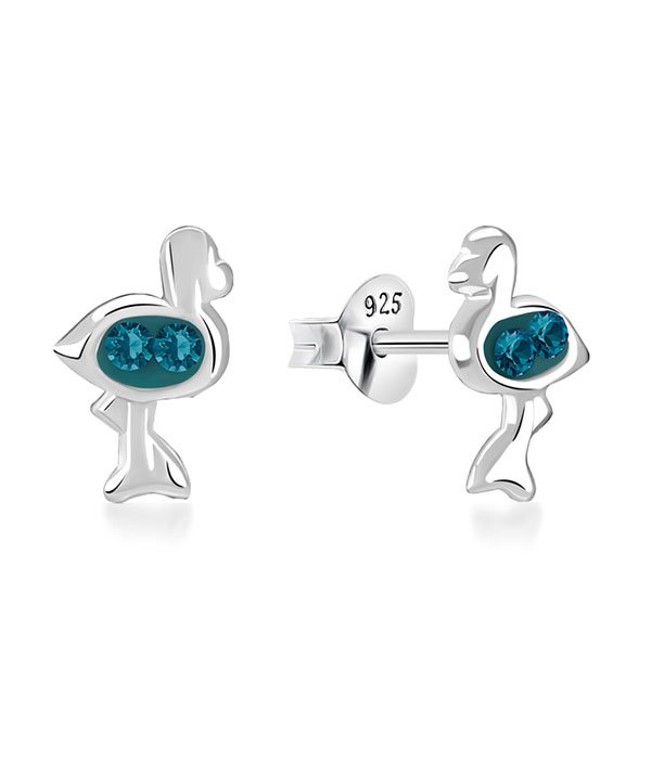 925 Sterling silver stud with multi crystals.