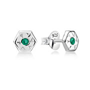 925 Sterling silver stud with crystals.