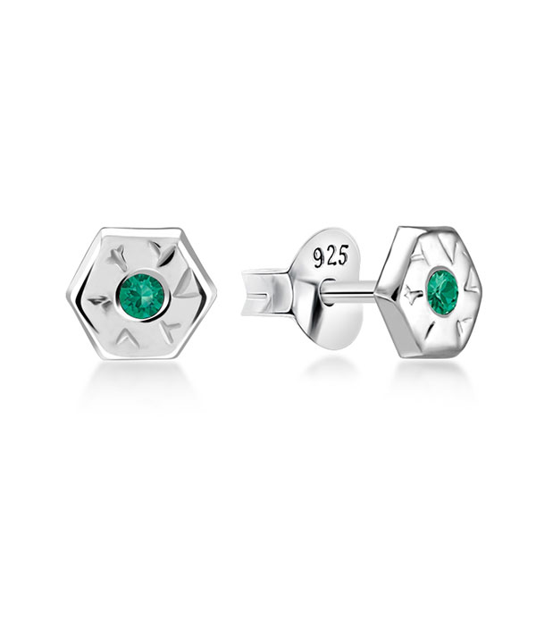 925 Sterling silver stud with crystals.