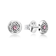 925 Sterling silver stud with crystals.
