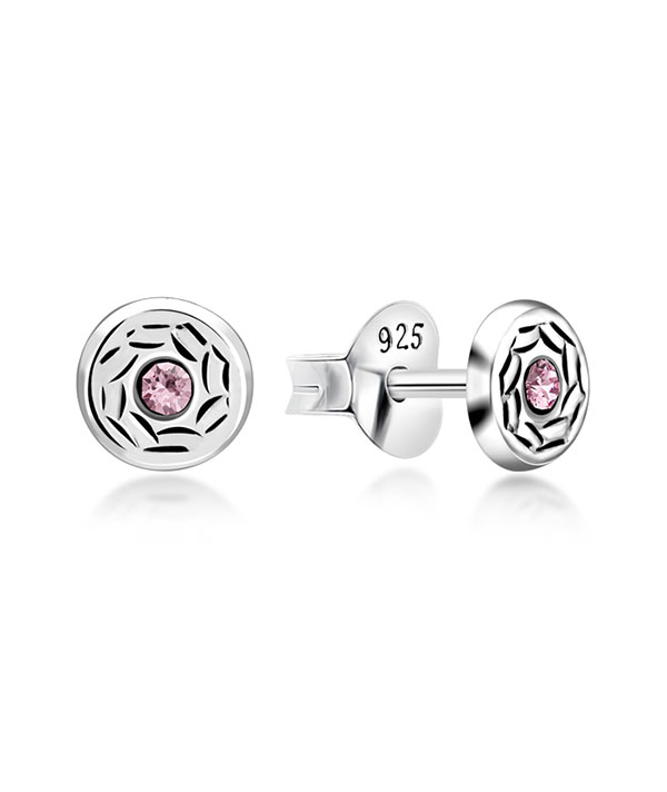 925 Sterling silver stud with crystals.