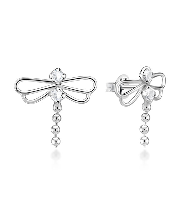 925 Sterling silver stud with crystals.