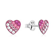 925 sterling silver multi crystals stud.