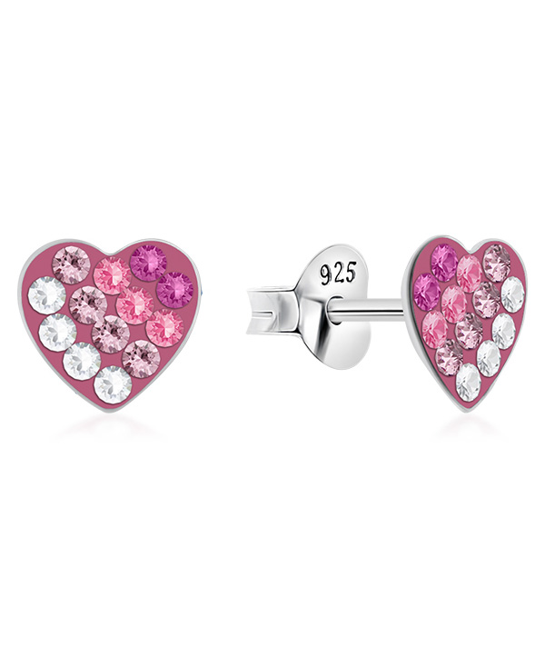 925 sterling silver multi crystals stud.