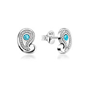 925 Sterling silver stud with crystals.