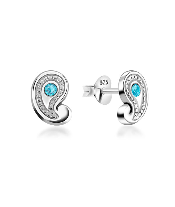 Paisley Sterling Silver Stud Earrings