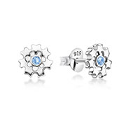 925 Sterling silver stud with crystals.