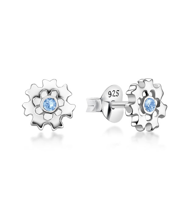 925 Sterling silver stud with crystals.