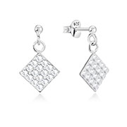 925 Sterling silver stud with multi crystals.
