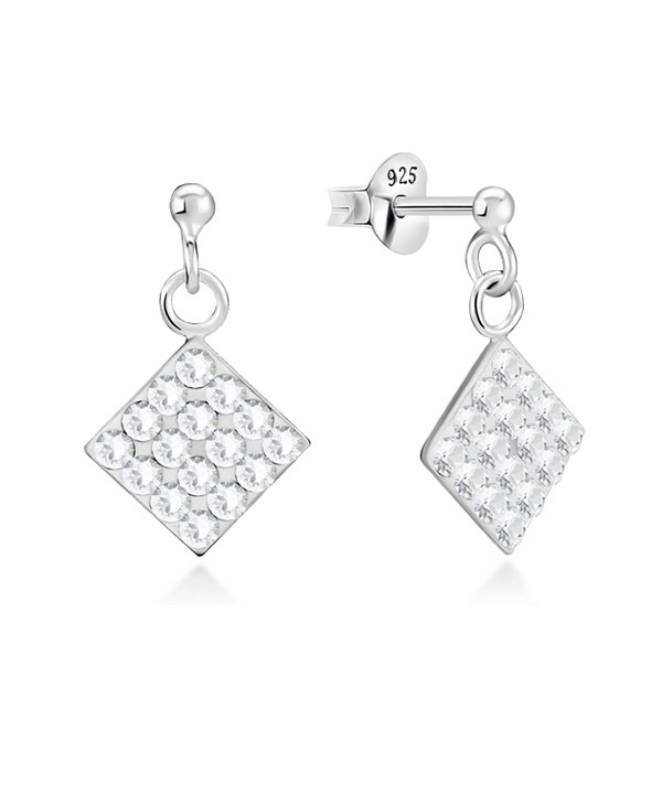 925 Sterling silver stud with multi crystals.