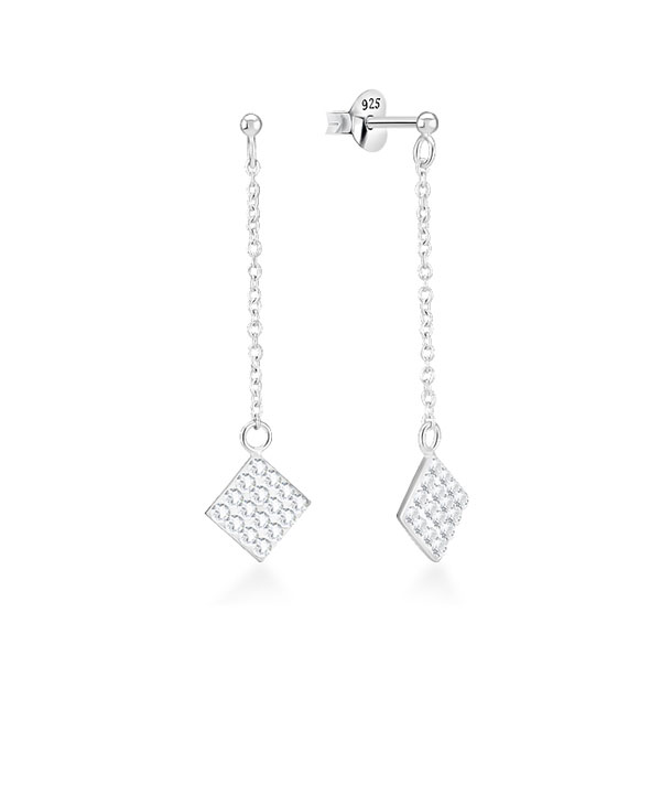925 Sterling silver stud with multi crystals.