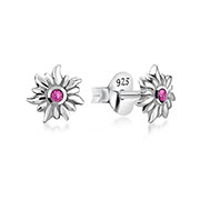 925 Sterling silver stud with crystals.