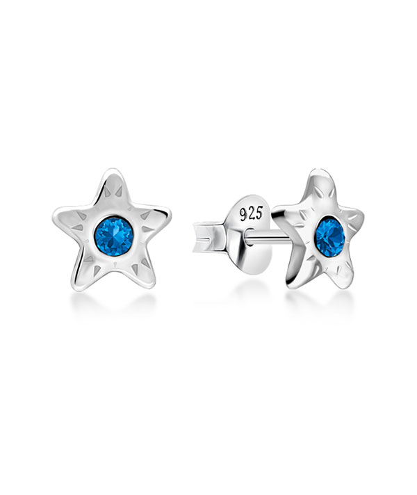 Sterling Silver Twinkle Star Stud Earrings