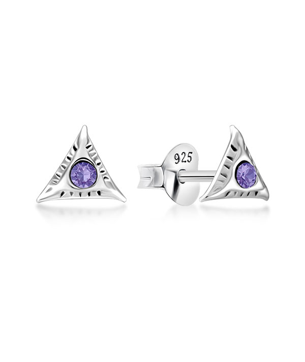 925 Sterling silver stud with crystals.