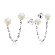 925 Sterling silver stud with fresh water pearl.