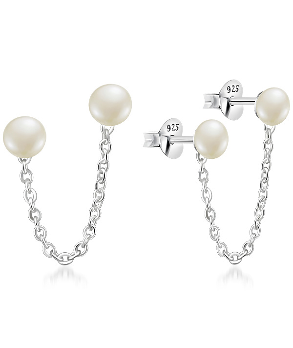925 Sterling silver stud with fresh water pearl.