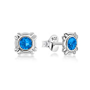 925 Sterling silver stud with crystals.