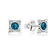 925 Sterling silver stud with crystals.