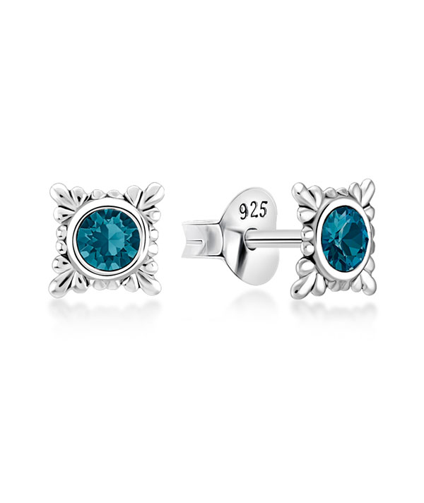 Sterling Silver Starburst Stud Earrings  Modern Style