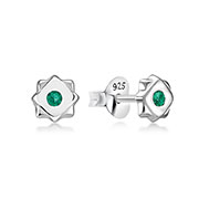 925 Sterling silver stud with crystals.