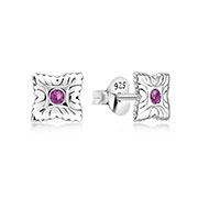 925 Sterling silver stud with crystals.