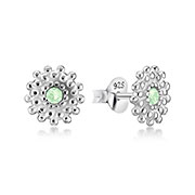 925 Sterling silver stud with crystals.