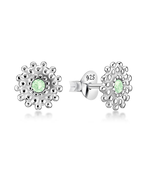 Sterling Silver Stud Earrings - Elegant Floral Style