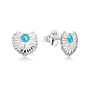 925 Sterling silver stud with crystals.