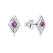 925 Sterling silver stud with crystals.