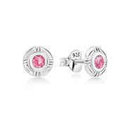 925 Sterling silver stud with crystals.