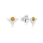 925 Sterling silver stud with crystals.