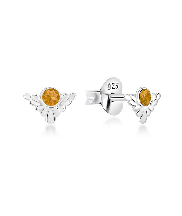Elegance Sterling Silver Stud Earrings with crystal