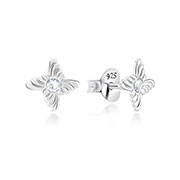 925 Sterling silver stud with crystals.