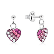 925 sterling silver multi crystals stud.