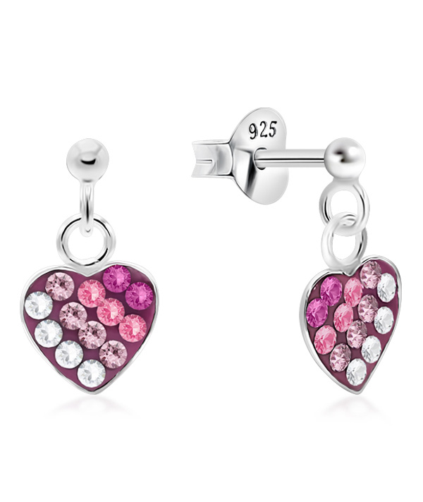 925 sterling silver multi crystals stud.