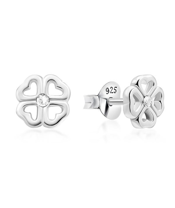 925 Sterling silver stud with crystals.